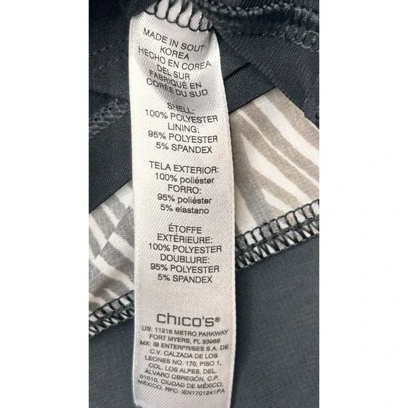 Chico Women's Small ( 1 ) Black & White Sheer Blouse Sleeve Under Black Tank - Picture 8 of 9